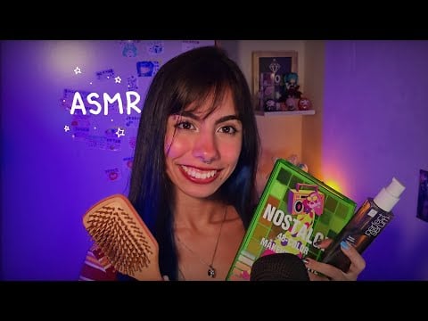 ASMR - AMIGA TE ARRUMANDO PARA UM ENCONTRO (cabelo e maquiagem)