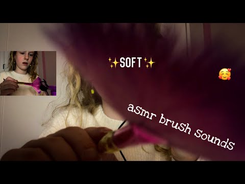 asmr - brush sounds in 6+ min💖| Whispered intro & Outro