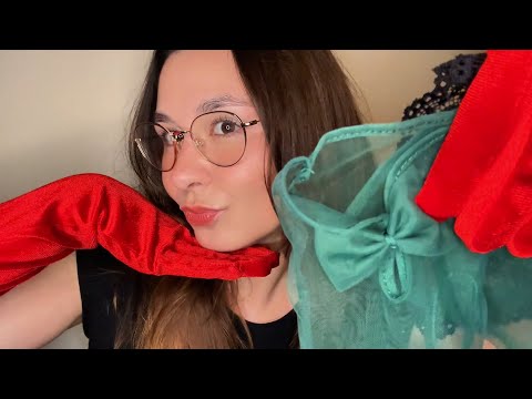 ASMR gloves try on for your party roleplay 🧤🎄🎁