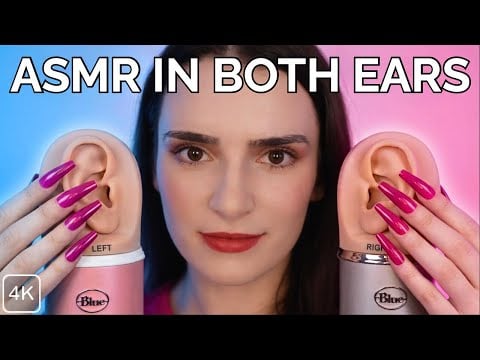 ASMR in BOTH EARS 👂 for INSTANT Sleep 😴 2 MICS LEFT & RIGHT Scratching Tapping Massage - No Talking