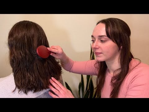 ASMR Hair Play Head Massage ✨ Brushing, Hair Pulling, Scalp Scratching [Real Person ASMR]