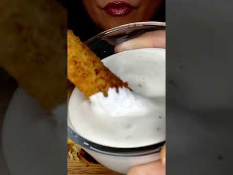 Fried dill pickles and ranch #asmr #pickles #ranch #food #eat #shorts