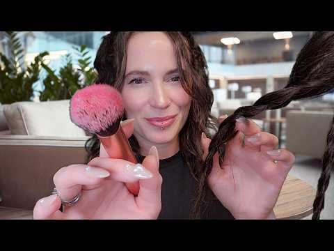 ASMR - ✈️ Lady at the Airport Does your Makeup, Hair & Outfit