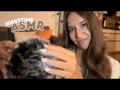 Nighttime ASMR to make you sleepy 😴 (Fluffy Mic Scratching, Hand Movements, Tongue Clicks, Whispers)