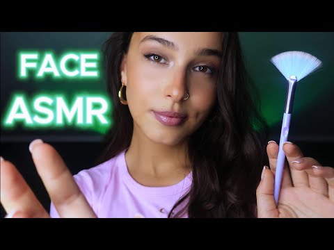 ASMR Touching and Brushing Your Face (covering your eyes, gentle whispering..)