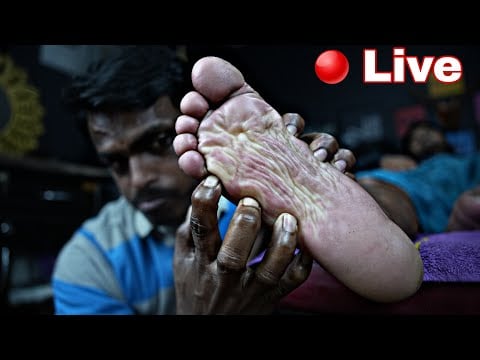 Live ASMR Foot Massage | Work Stress Relief Pure ASMR Foot Massage With Oil | Leg Massage ASMR