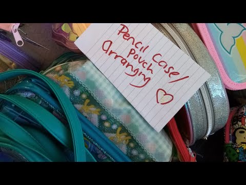 Asmr Pencil Case Pouch Arranging Organising. Mouth Sounds