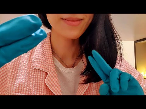 ASMR Cranial Nerve Exam With Latex Gloves ✨️ personal attention, hand movement, ear eye test,massage