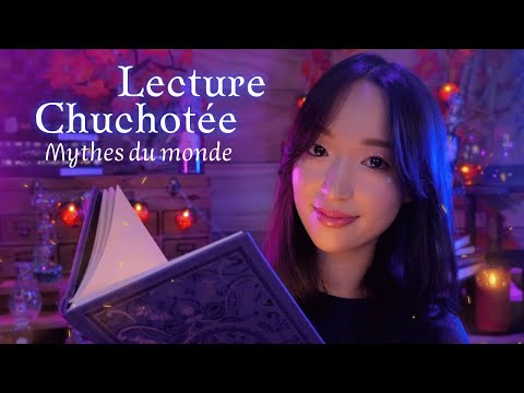 ASMR 📖 Lecture chuchotée d'un conte & un mythe + crépitements de cheminée 🔥🕯️