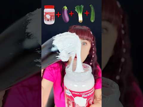 ASMR Strange Combination Fluff Marshmallow VS Eggplant  #eatingsounds