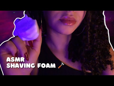 ASMR| shaving foam on mic 🫧🎤