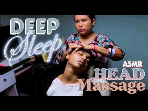 ASMR Indian Masseuse Shin's Meridian Point Head Massage To Improve Deep Sleep And Stress Relief I♾️A