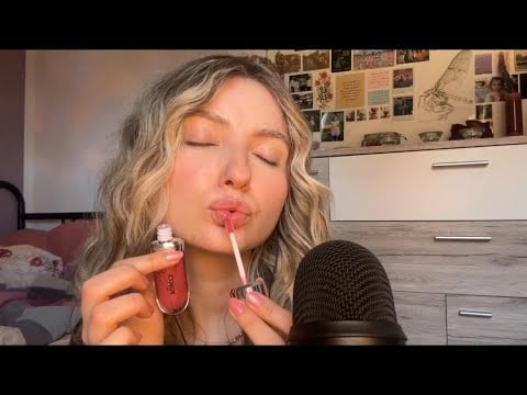 ASMR | applying lipgloss 👄💄✨ (intense mouthsounds and whispers) 