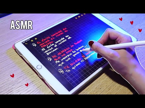 ASMR ESCRIBIENDO FRASES POSITIVAS en mi IPAD ✍🏻 |Motivacion, Susurros| ASMR Español