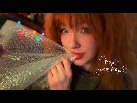 ASMR chomping on random objects (again!)🍴 biting chewing , mouth sounds , paper, bubble wrap pops