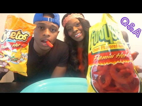 Flamin Hot Cheetos ASMR Funyunn/ Q&A/Married