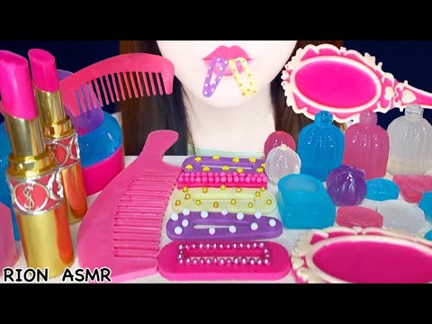 【ASMR】【咀嚼音 】EDIBLE ACCESSORIES 食べられるアクセサリー EDIBLE LIPSTICK COMB MUKBANG 食べる音 EATINGSOUNDS NOTALKING