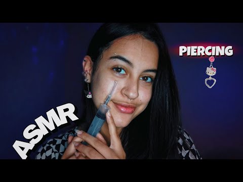 asmr colocando piercing em você