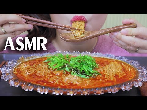 ASMR SPICY ENOKI MUSHROOM,CRUNCHY EATING SOUNDS | LINH-ASMR