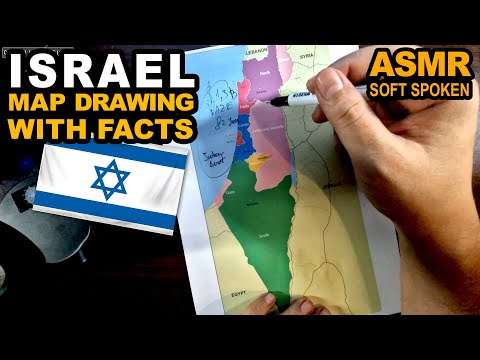 Tracing outline of ISRAEL map and districts with best known facts and secrets | ASMR Soft Spoken