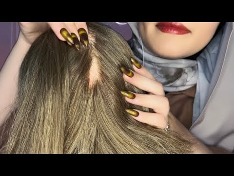 ASMR Scalp Scratching & Hair Play (lice check, massage, injections) 💆🏻‍♀️