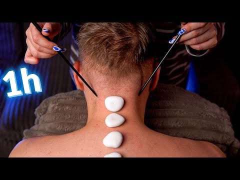 ASMR 1H Deep Sleep Clinic 🏥 Back Tracing & Nape Attention (No Talking)