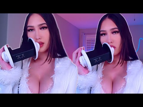 ASMR Ear licks, kissing, tapping and finger licking