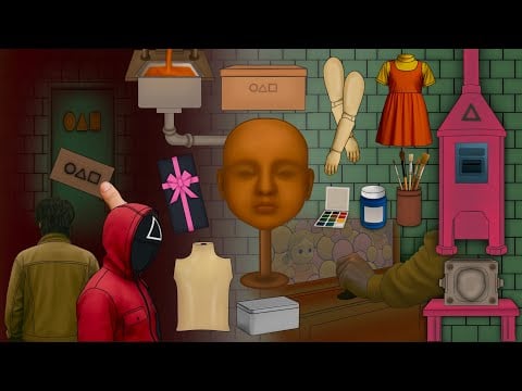 Squid game doll transformation animation|| ASMR animation|| Seong Gi-hun gifted to her daughter||