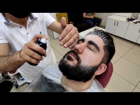 ASMR BARBER SLEEP HYPNOSIS WITH MUNIUR FACE CUTTING HAIR BEARD CUTTING AND ANATOMIC PERSONALIZATION