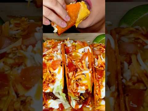CHEESY NACHO CRUNCHY TACOS #asmr #foodasmr #shorts