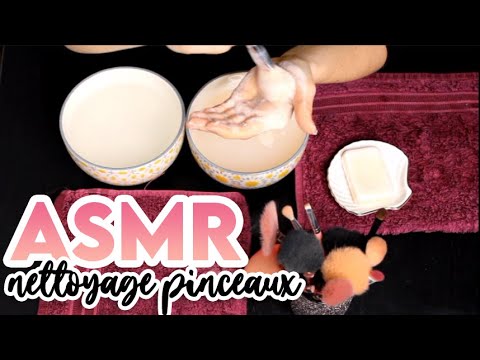 ASMR - NETTOYAGE DE PINCEAUX DE MAQUILLAGE (Inaudible)