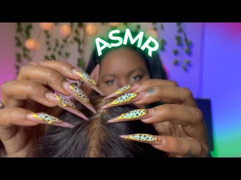 ASMR - BRAIN 🧠 💆🏽‍♀️💤TINGLING SCALP SCRATCHING, PLUCKING & MASSAGING | WET MOUTH SOUNDS