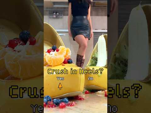 Army of Fruits inside Pea's Heels! Oddly Satisfying Crushing Food! ASMR