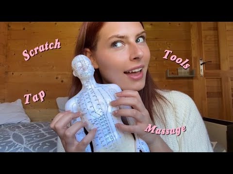 ASMR Acupuncture Doll NO TALKING (Tapping, Scratching, Massage & Tools)