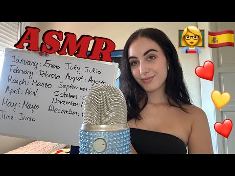 ASMR IN ENGLISH // TEACHING YOU SPANISH PART 3 👩‍🏫🇪🇸📝 #asmr