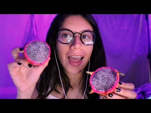 ASMR comiendo fruta exótica 💕 dragon fruit 🐉