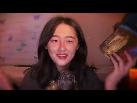 ASMR 📘 semi-audible & audible sticky clicky whisper reading to you