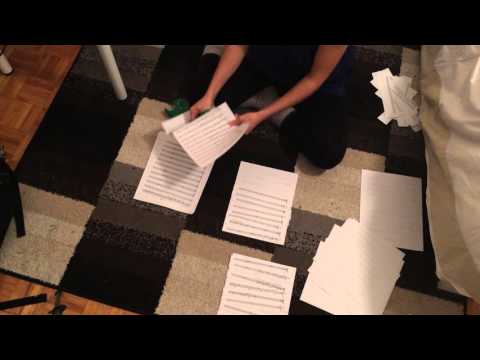 Long, no talking, video of me cutting and pasting music on the floor