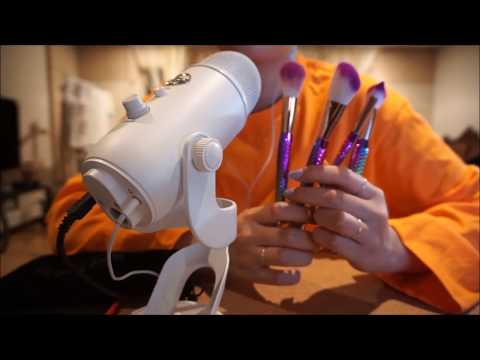 [ASMR] (No Talking) Brushing Mic with Mermaid Brushes, 마이크 브러싱
