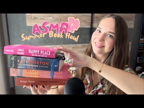 ASMR Summer Book Haul pt 1 🌺🌞 (Book Triggers, Tapping, Page Flipping, Paper Sounds, Whispering)