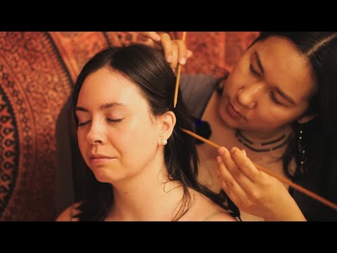 Scalp Check with Knitting Needles 💕 Real Person ASMR Acupressure Massage with Beth in My Yurt