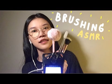 ASMR BRUSHING MIC Binaural Sound (No Talking) | asmr แปรงไมค์แบบไม่มีที่กันลม