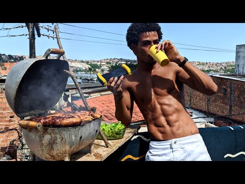 ASMR CHURRASCO NA FAVELA 🍗🤤 #mukbang #mouthsounds 👅💦