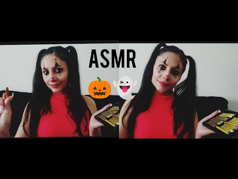 ASMR Halloween: Doing your makeup (assortment of sounds) 🎃🎃👻