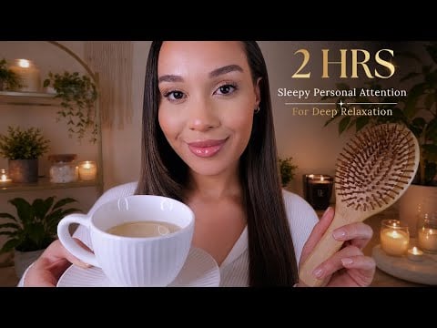 ASMR 2+ Hours of Calm Pampering 🌙 Hair Brushing, Scalp Massage, Skincare & Personal Attention
