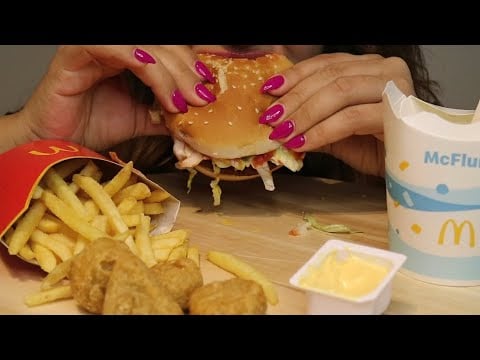 ASMR MCDONALDS MCFEAST FRIES CHEESEBALLS MCFLURRY no talking CREMA ASMR #asmr #mukbang #mcdonalds