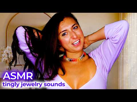 ASMR Relaxing Jewelry Sounds 💎 Tingly Necklace, Earrings & Bangles Try-On Collection for Relaxation