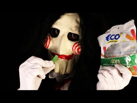 ASMR HALLOWEEN Billy de Saw mange des bonbons ECO+