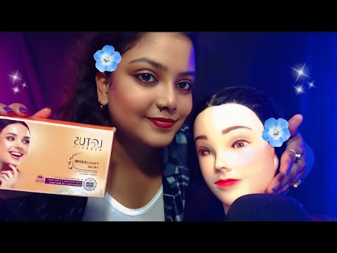 ASMR | Facial Skincare on A Mannequin💆🏼‍♀️✨ (soft whispering, tapping)
