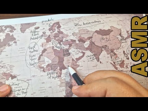 ASMR Map Journey: Tracing Global Superstitious Beliefs & Their Origins | ASMR map tracing + writing